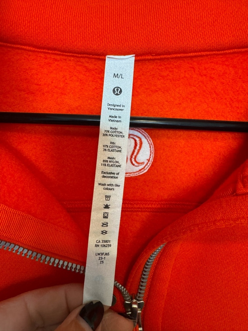 Lululemon Scuba Oversized Funnel Neck Half-Zip NWT Size M/L Solar Orange - Picture 8 of 14